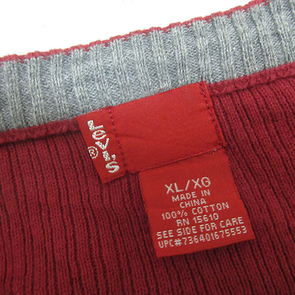 G■リーバイス/Levi's ニットセーター/コットン【XL】赤/men's/42【中古】■_画像2