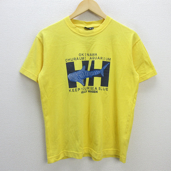 G■ヘリーハンセン/HELLY HANSEN 沖縄美ら海水族館 ジンベエザメTシャツ【S】黄/men's/26【中古】■_画像1