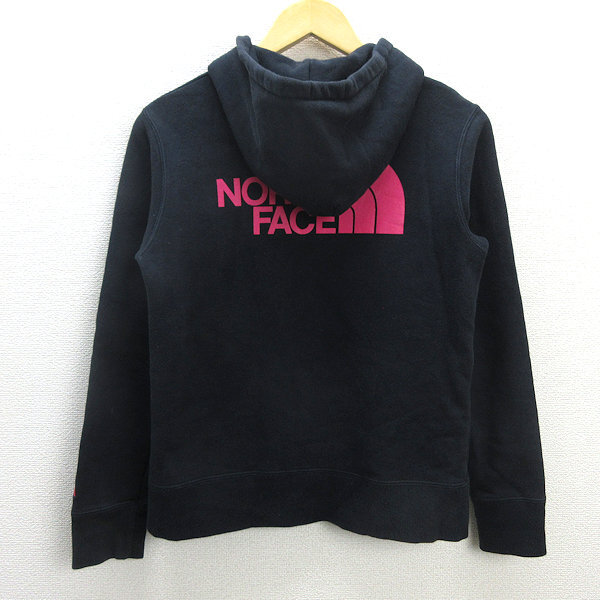 H■ノースフェイス/THE NORTH FACE NTW6141Z フルジップパーカ スウェット【L】黒/LADIES■60【中古】_画像3