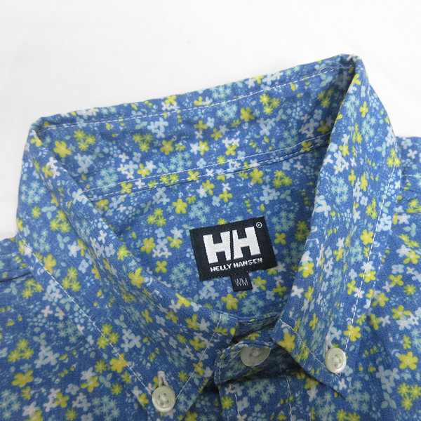 H■ヘリーハンセン/HELLY HANSEN 小花柄 半袖BDシャツ【WM】水色/LADIES■148【中古】_画像2