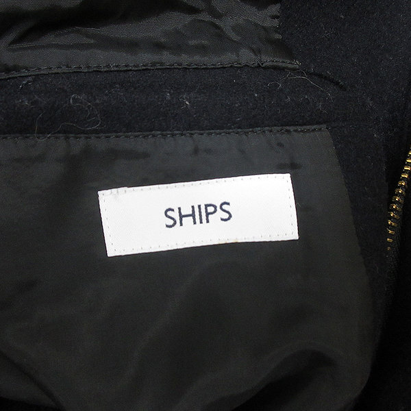 D■シップス/SHIPS ウール Pコート JKT【L】紺/MENS/58【中古】_画像2