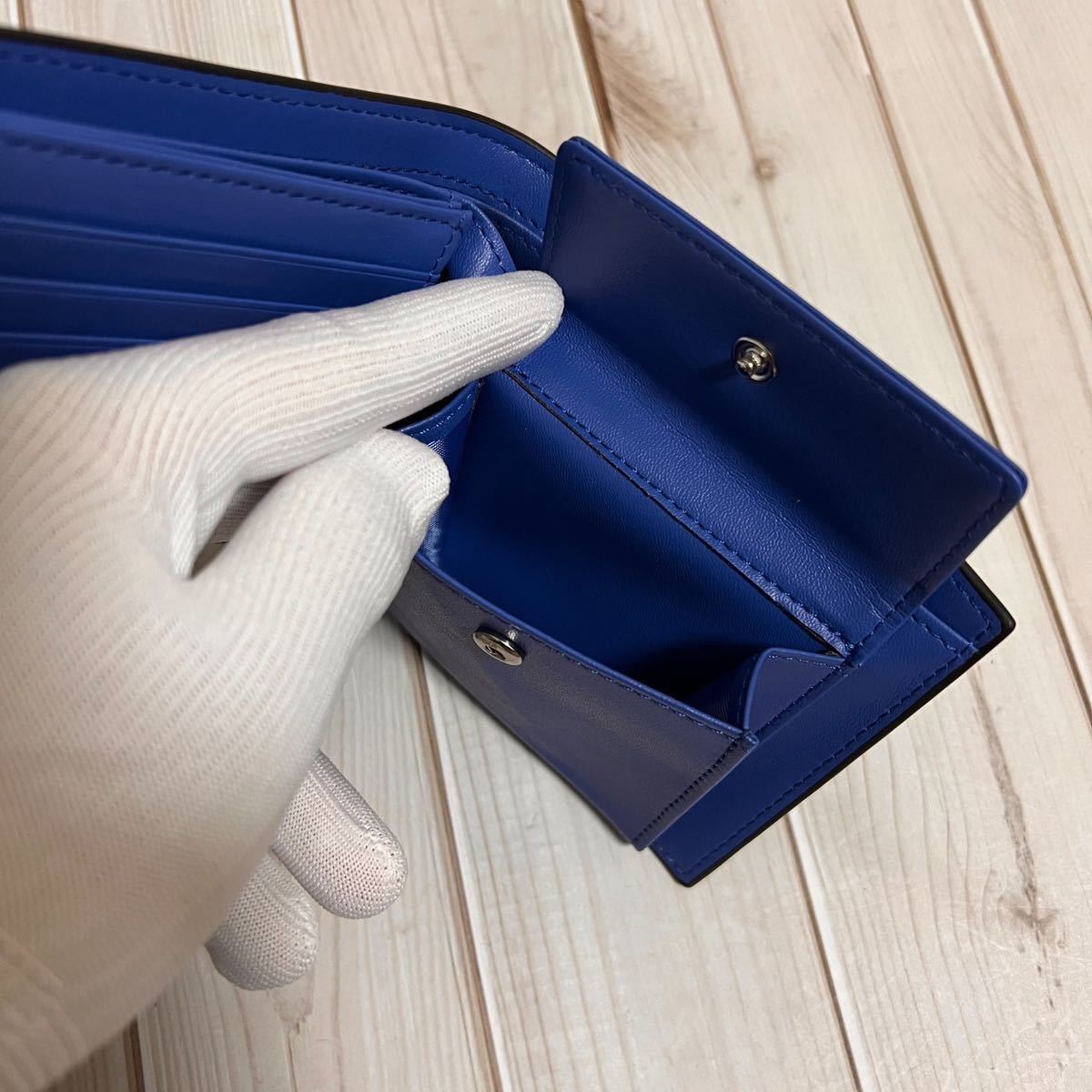  новый продукт товар оттенок голубого ограниченное количество закончился последовательность конец кожа кожа двойной бумажник / кошелек для мелочи . compact 