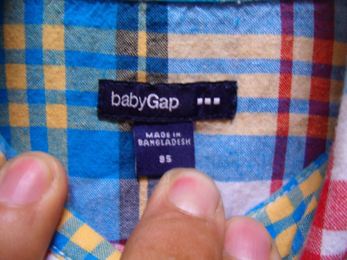 全国送料無料 ベビーギャップ baby GAP 子供服キッズベビー男＆女の子半袖チェックシャツ 95