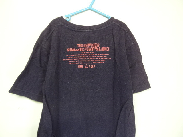 全国送料無料 ザ ボゥディーズ THE BAWDIES SUMMER FESTIVAL 2013 半袖 バンド 紺色 Tシャツ メンズSサイズの画像8