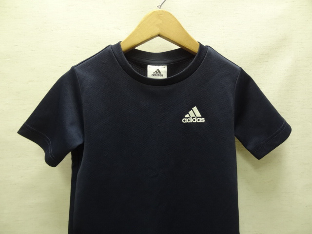 全国送料無料 アディダス adidas 子供服 キッズ 男＆女の子 紺色 ポリエステル100% サッカー等スポーツ 半袖 ゲームTシャツ 120_画像5