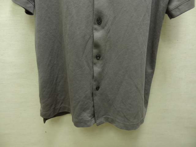 全国送料無料 ユニクロ X セオリー Theory メンズ チャコールグレー 半袖 カットソーフルオープンポロシャツ L