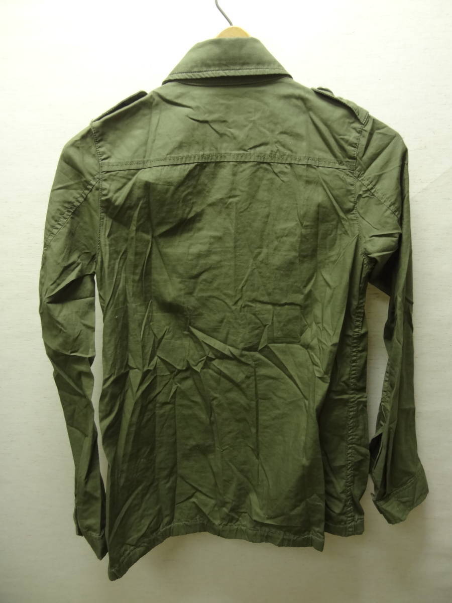 全国送料無料 スライ SLY レディース 綿100%素材 ミリタリー風カーキーグリーン色 秋物一枚物ジャケット S(1)サイズ_画像8