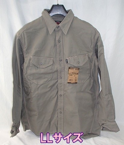  unused i-bnli bar EVENRIVER herringbone shirt US-206 olive LL size work clothes Work wear working clothes outlet 