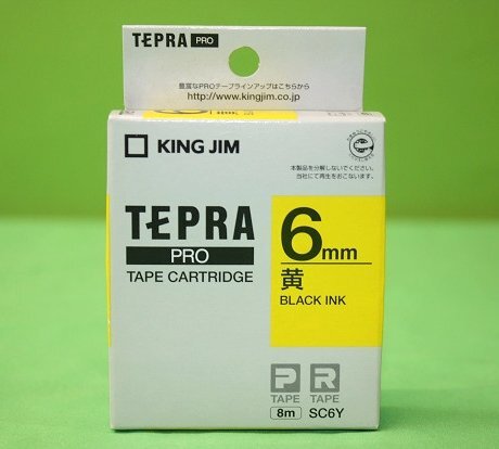 4箱まとめて TEPRA PRO テプラ テープカートリッジ 黄ラベル 黒文字 幅6mm SC6Y KING JIM 送料370円の画像3