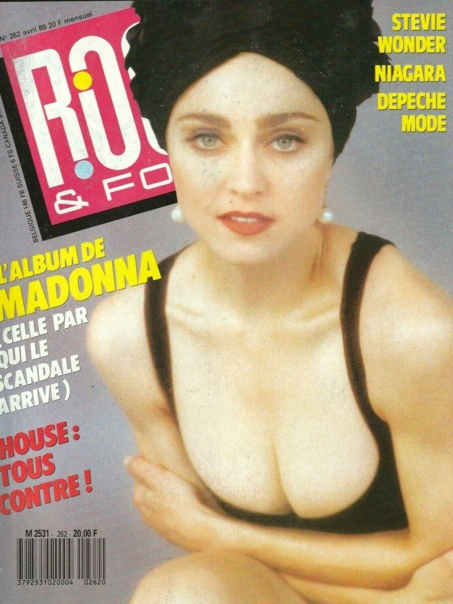 MADONNA　マドンナ　表紙雑誌 　Rock & Folk (1989年)　フランス雑誌　表紙＋記事　：　Like A Prayer