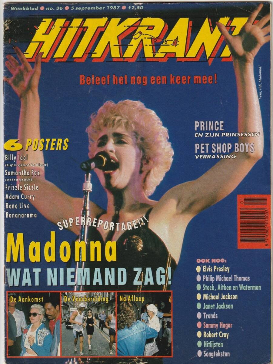 MADONNA マドンナ 表紙雑誌 HITKRANT (1987年) オランダ雑誌 : PRINCE プリンス A-HA Pet Shop Boys U2 バナナラマ - 外国語雑誌 MADONNA マドンナ 表紙雑誌 HITKRANT (1987年) オランダ雑誌 : PRINCE プリンス A-HA Pet Shop Boys U2 バナナラマ - 外国語雑誌