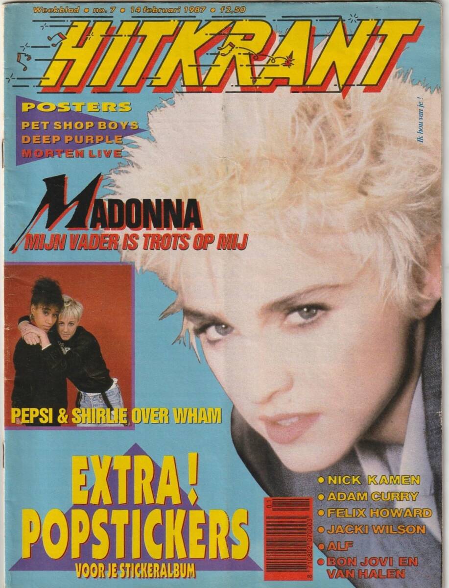 MADONNA マドンナ 表紙雑誌 HITKRANT (1987年2月号) オランダ雑誌 : PRINCE プリンス A-HA Pet Shop Boys Nick Kamen - 外国語雑誌 MADONNA マドンナ 表紙雑誌 HITKRANT (1987年2月号) オランダ雑誌 : PRINCE プリンス A-HA Pet Shop Boys Nick Kamen - 外国語雑誌