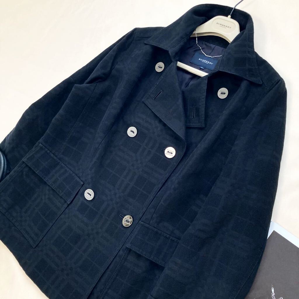 ★大きいサイズ★美品★バーバリー BURBERRY 15号/44-46/XL-3L 洗練シャドーチェック☆2wayスプリングコート ジャケット 通勤 フォーマルの画像3