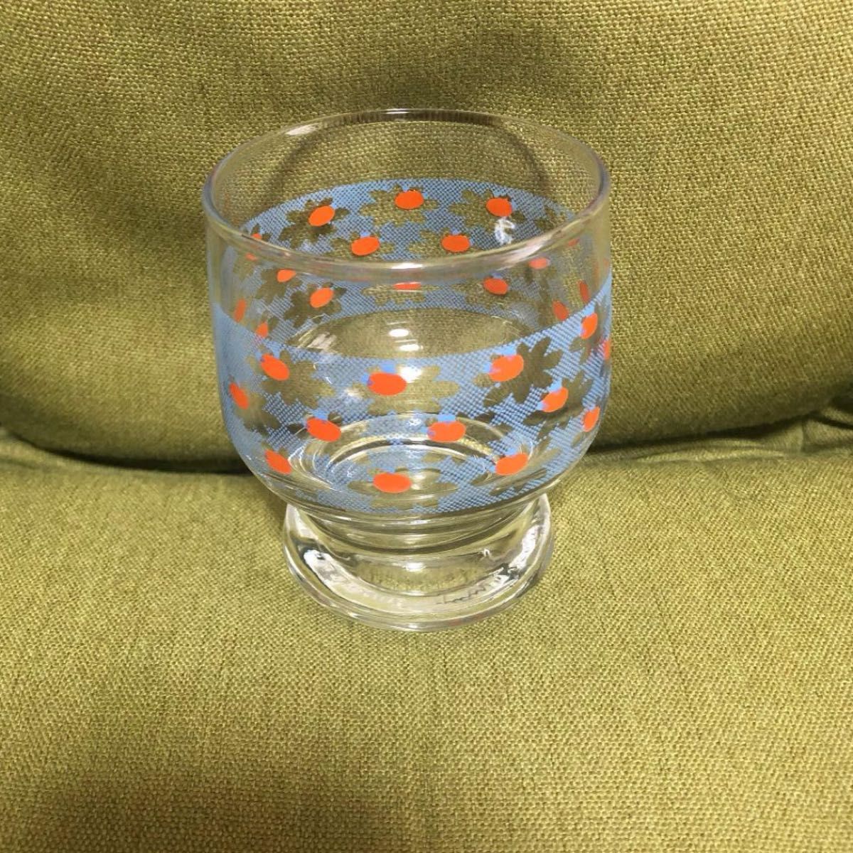 レトロ　ガラスプレート　デザートカップ　グラス
