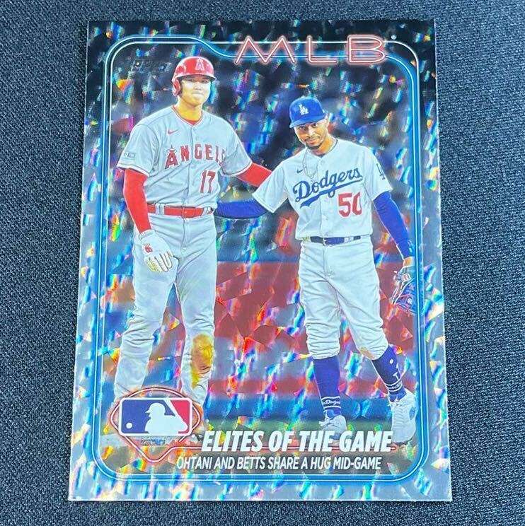 最新 2024 Topps Series 1 大谷翔平 ムーキーベッツNo.138 Super Box 限定 シルバーアイスフォイルパラレルカード Silver Foil シリーズ1 _画像1