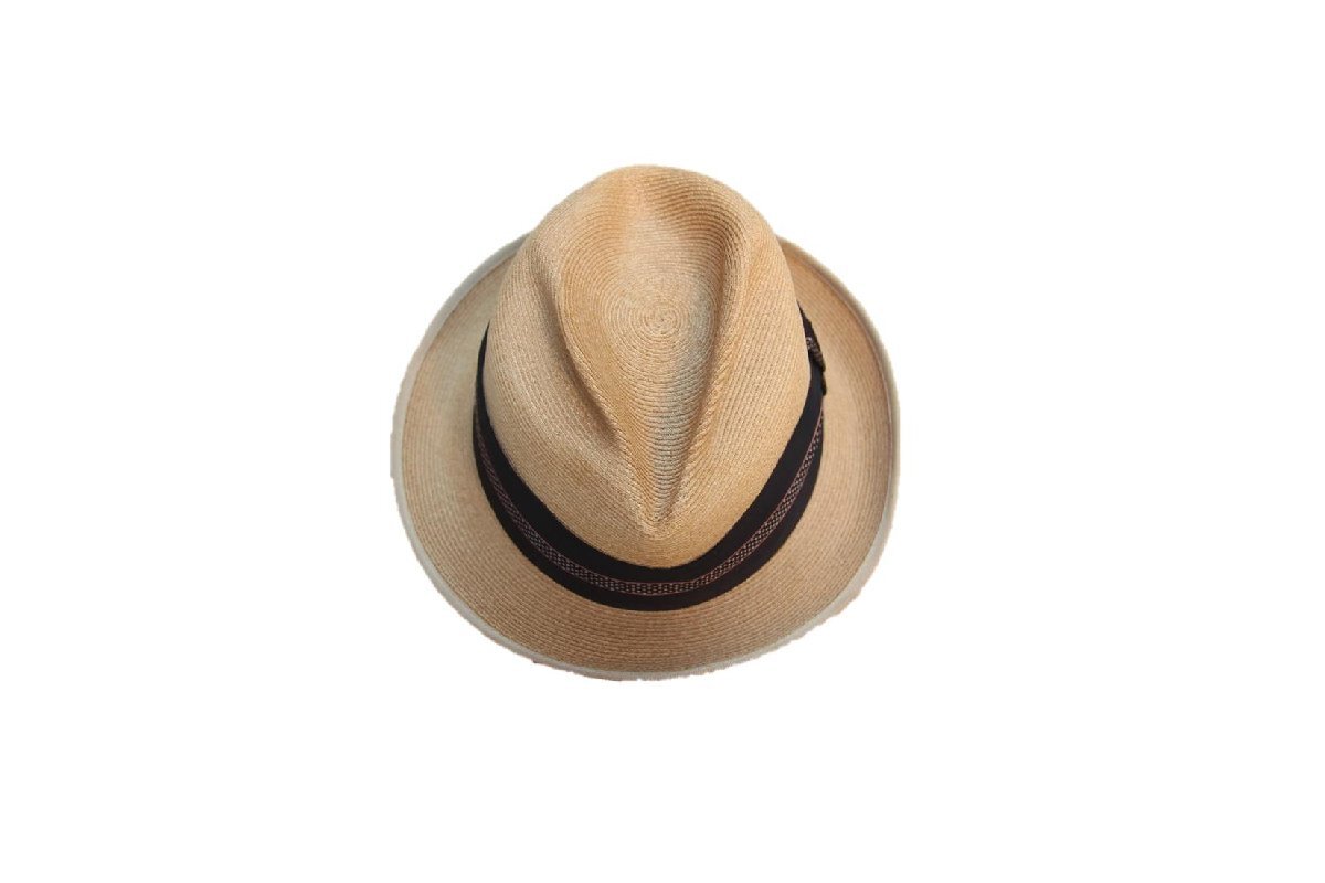 60s 70s VINTAGE ヴィンテージ USED 古着 Stevens USA Straw Hat ストローハット 麦わら帽子 7 1/5 パナマハット Natural クロピン 希少_画像1