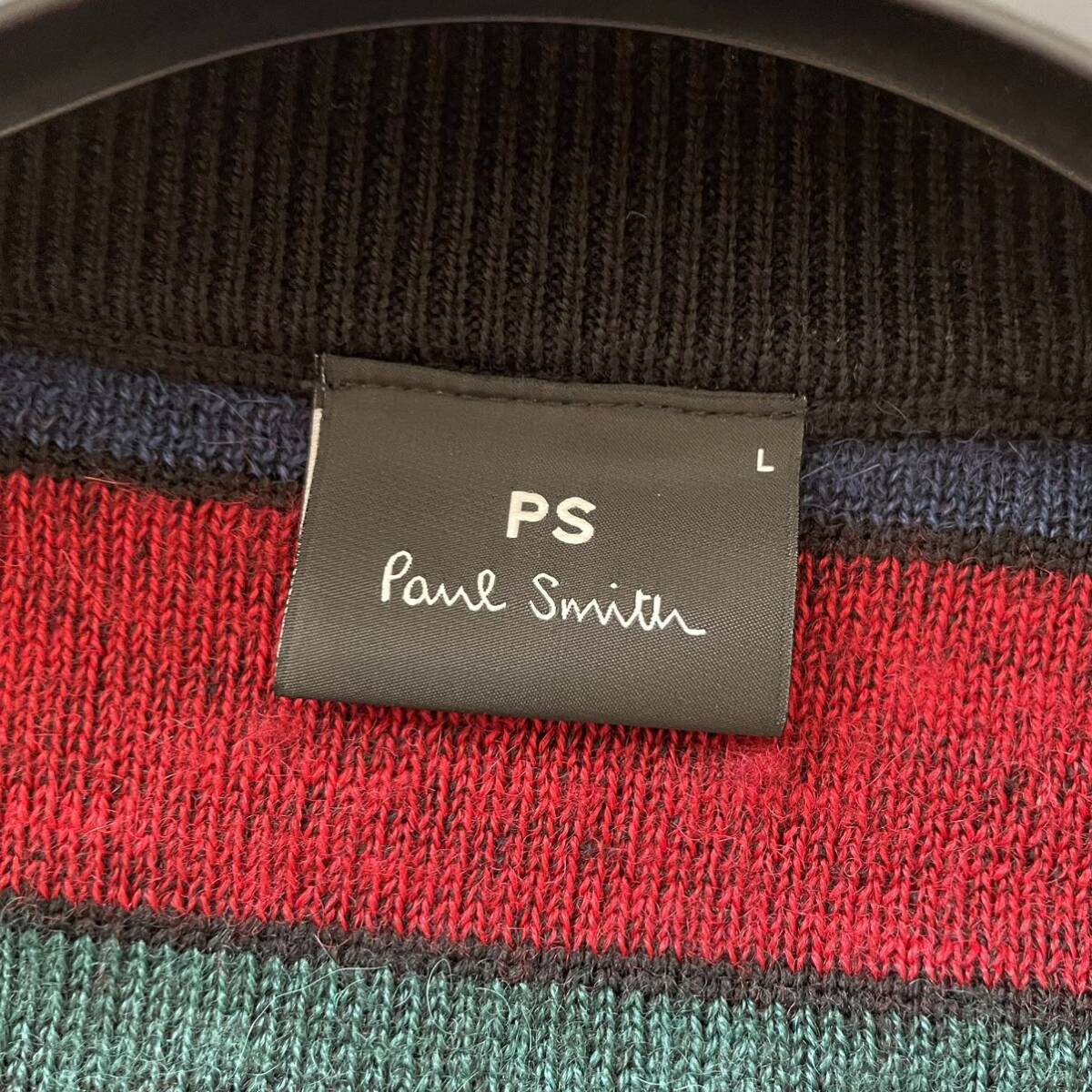 極美品/Lサイズ☆ ポールスミス Paul Smith マルチカラー ドライバーズニット ジャケット ブルゾン Wジップ ボーダー アルパカブレンド_画像9