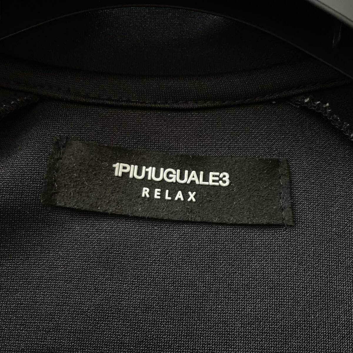  превосходный товар /L размер * 1PIU1UGUALE3 RELAXunopiuunoug.-retore спортивная куртка джерси блузон боковой Logo линия черный чёрный 
