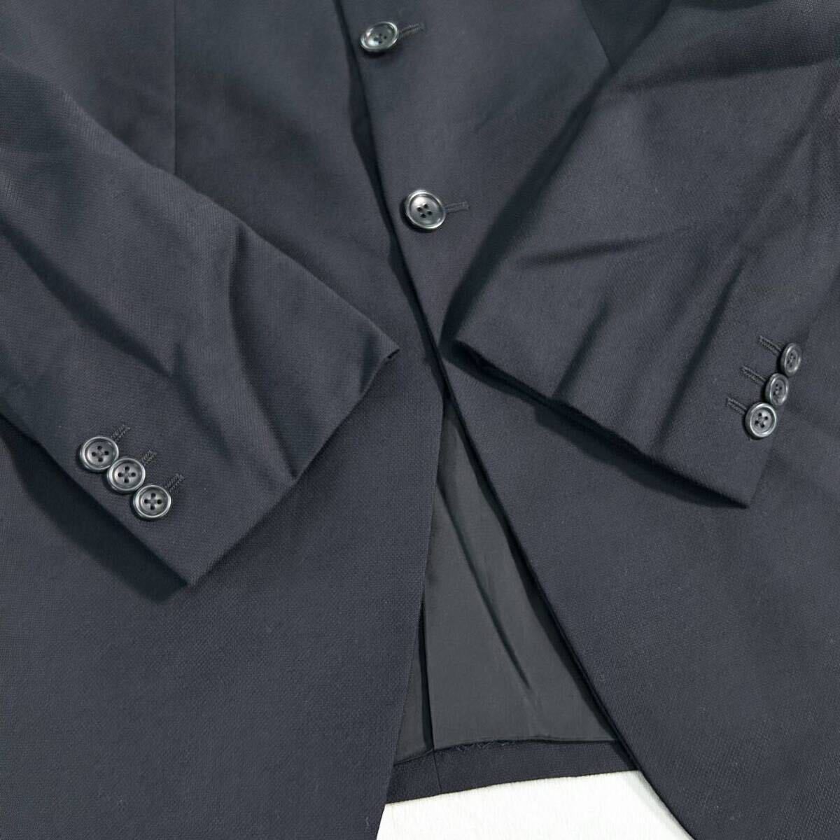 X391【美品】ARMANI COLLEZIONI／アルマーニコレツィオーニ スーツ セットアップ ジャケット パンツ 総裏 ４８Ｒ／Ｌ 黒 ブラックの画像6