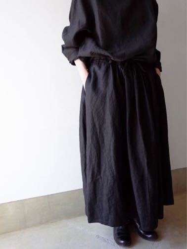 AUGUSTE-PRESENTATION Pajama Look size1 スカートパンツ ブラック 黒 オーギュストプレゼンテーション パジャマルック リネン 麻_画像8