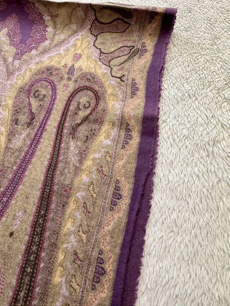 ETRO Italy made peiz Lee pattern silk . wool stole scarf muffler purple pink Etro 