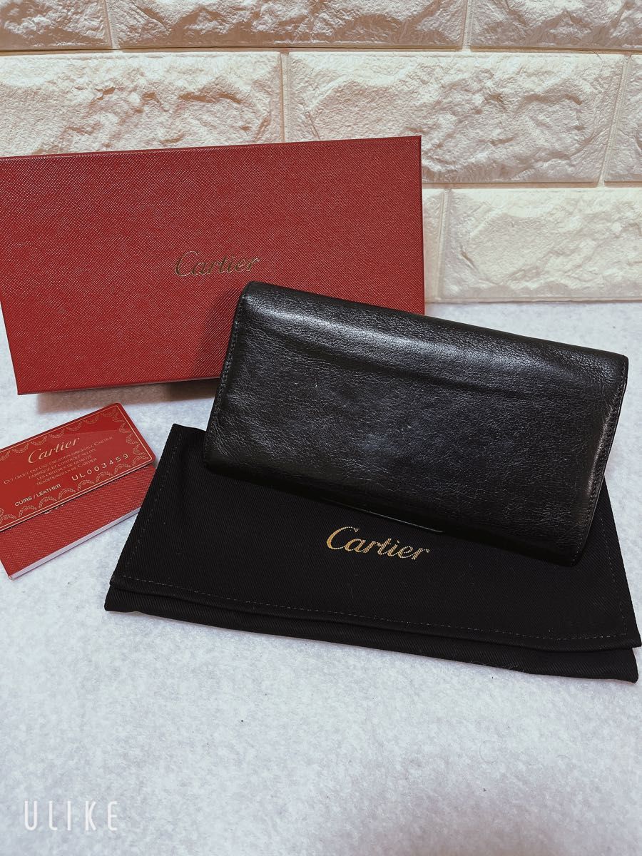 Cartier カルティエ　マルチェロ 長財布　ブラックレザー　二つ折り