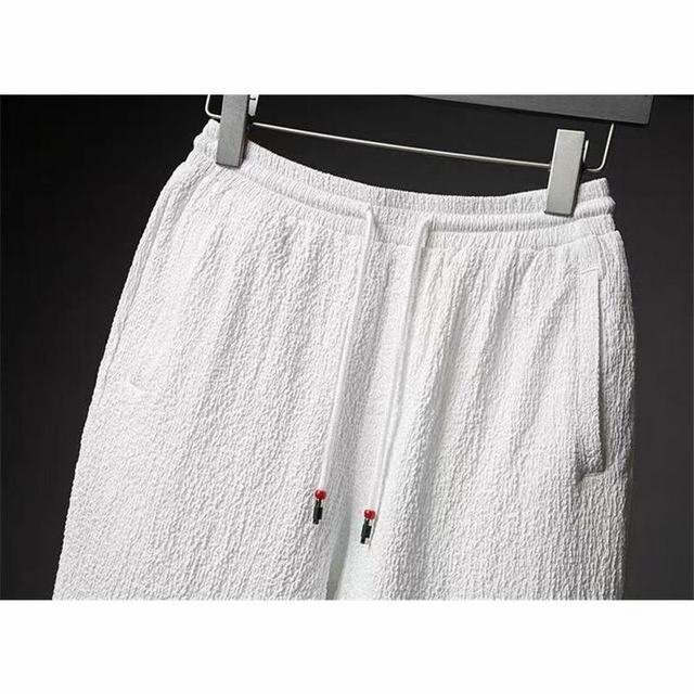 夏 Tシャツ ロングパンツ パンツ メンズ ルームウェア 部屋着 涼しいセットアップ 上下セット ホワイト XLの画像8