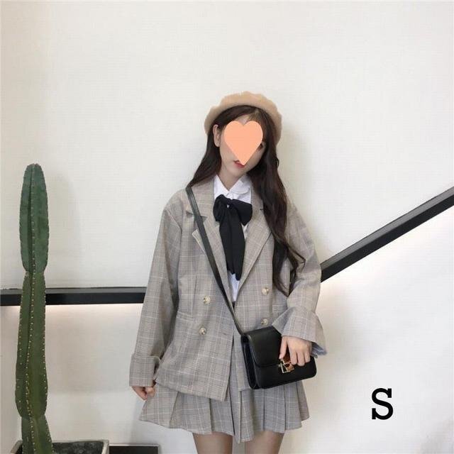 卒業式 小学校 女子 スーツ 卒服 袴大学 3点セット プリーツスカート スクール 制服 スカート発表会 チェック柄 成人式入学式 高校生S_画像1