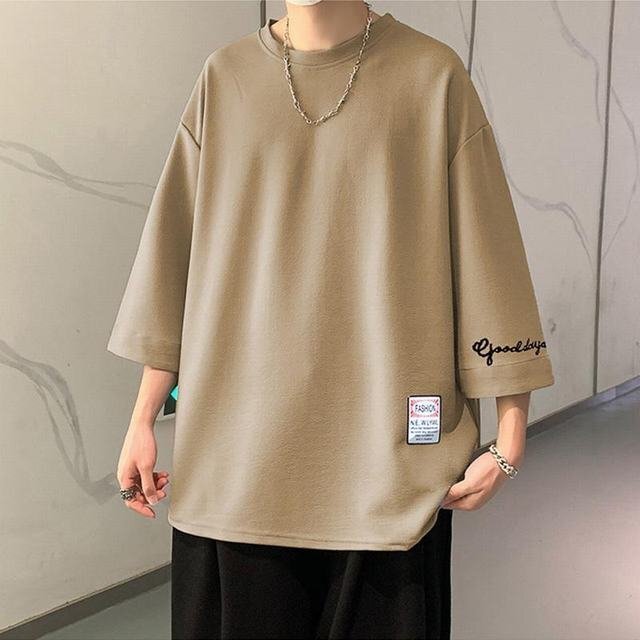 夏服 トップス 7分袖 Tシャツ 大きいサイズ 七分丈tシャツ メンズ おしゃれ 40代 50代 アメカジ カーキ XL_画像3