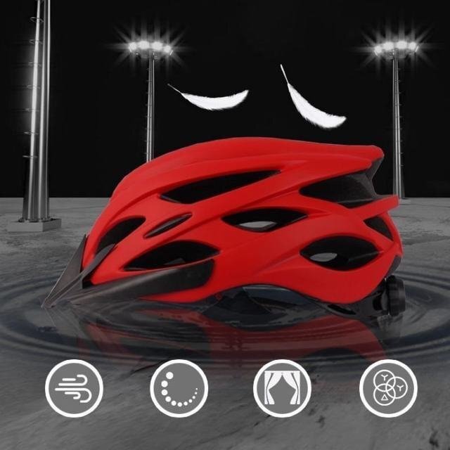 自転車 ヘルメット 通気性良い 衝撃吸収 バイザー付 軽量 高剛性 自転車用 サイクルヘルメット サイクリング 大人 ロードバイク 流線型_画像4