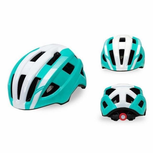 自転車 ヘルメット サイズ調整 自転車用 サイクリング ロードバイク サイクルヘルメット 通勤 軽量 高剛性 流線型 グリーン&ホワイト_画像3
