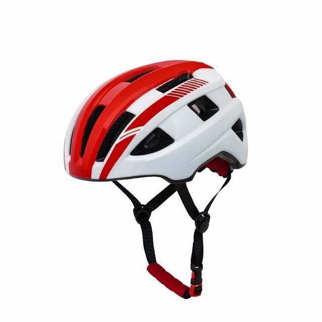 自転車 ヘルメット サイズ調整 自転車用 サイクリング ロードバイク サイクルヘルメット 通勤 軽量 高剛性 流線型 ホワイト&レッド_画像3
