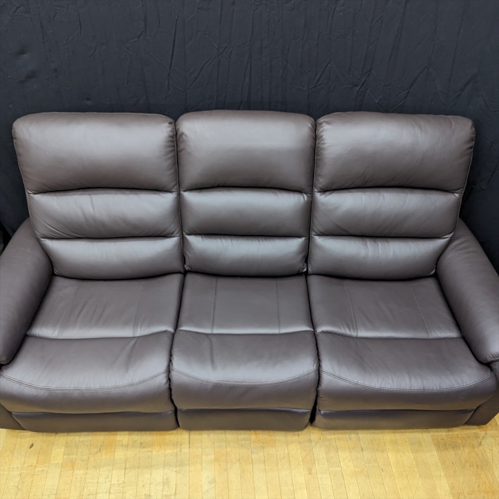 * beautiful goods *NITORInitoli*23 year 7 month buy *Nbi Lee ba* electric reclining sofa three seater .3P Triple original leather / imitation leather table attaching 