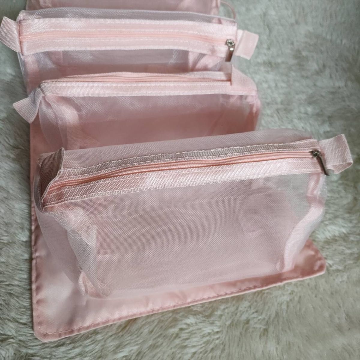 トラベルポーチ ピンク 化粧ポーチ コスメポーチ 大容量 旅行 出張 韓国