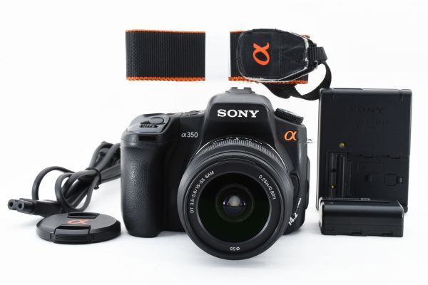 動作確認済 Sony α350 DSLR-A350 + DT 18-55mm F3.5-5.6 SAM 標準レンズ付 AF デジタル一眼レフカメラ / ソニー α A 充電器付 #0819_画像1