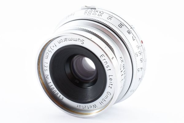完動良品 Leica Summaron-M f=3.5cm 1:3.5 MF Lens 単焦点 レンズ ライカ ズマロン 35mm M Mount 社外フード,保護フィルター付 ※1 #0826の画像2