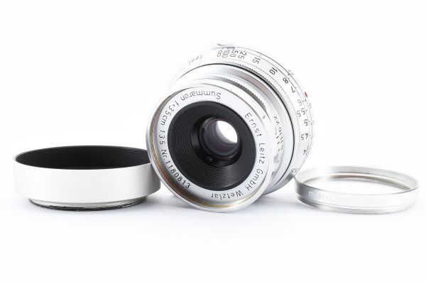 完動良品 Leica Summaron-M f=3.5cm 1:3.5 MF Lens 単焦点 レンズ ライカ ズマロン 35mm M Mount 社外フード,保護フィルター付 ※1 #0826の画像1