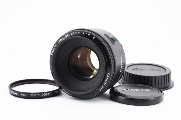 完動良品 Canon Lens EF 50mm F1.8 II AF Standard Lens 単焦点 標準 レンズ / キヤノン EF フルサイズ対応 大人気の撒き餌レンズ #5983の画像1