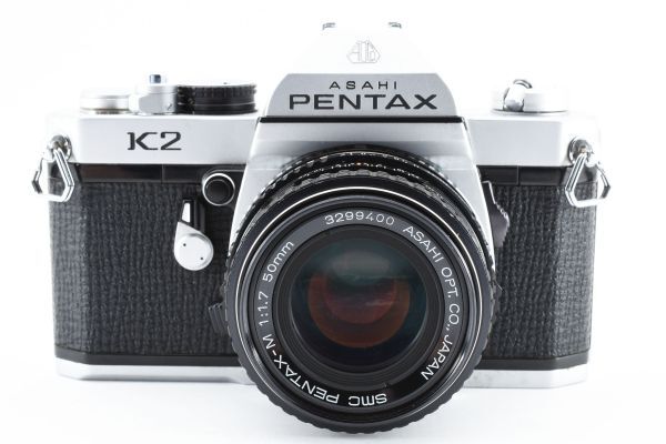 動作確認済 Asahi Pentax K2 Silver Smc Pentax-M 50mm F1.7 単焦点レンズ付 MF一眼レフ フィルムカメラ / アサヒ ペンタックス ※1 #8612_画像3