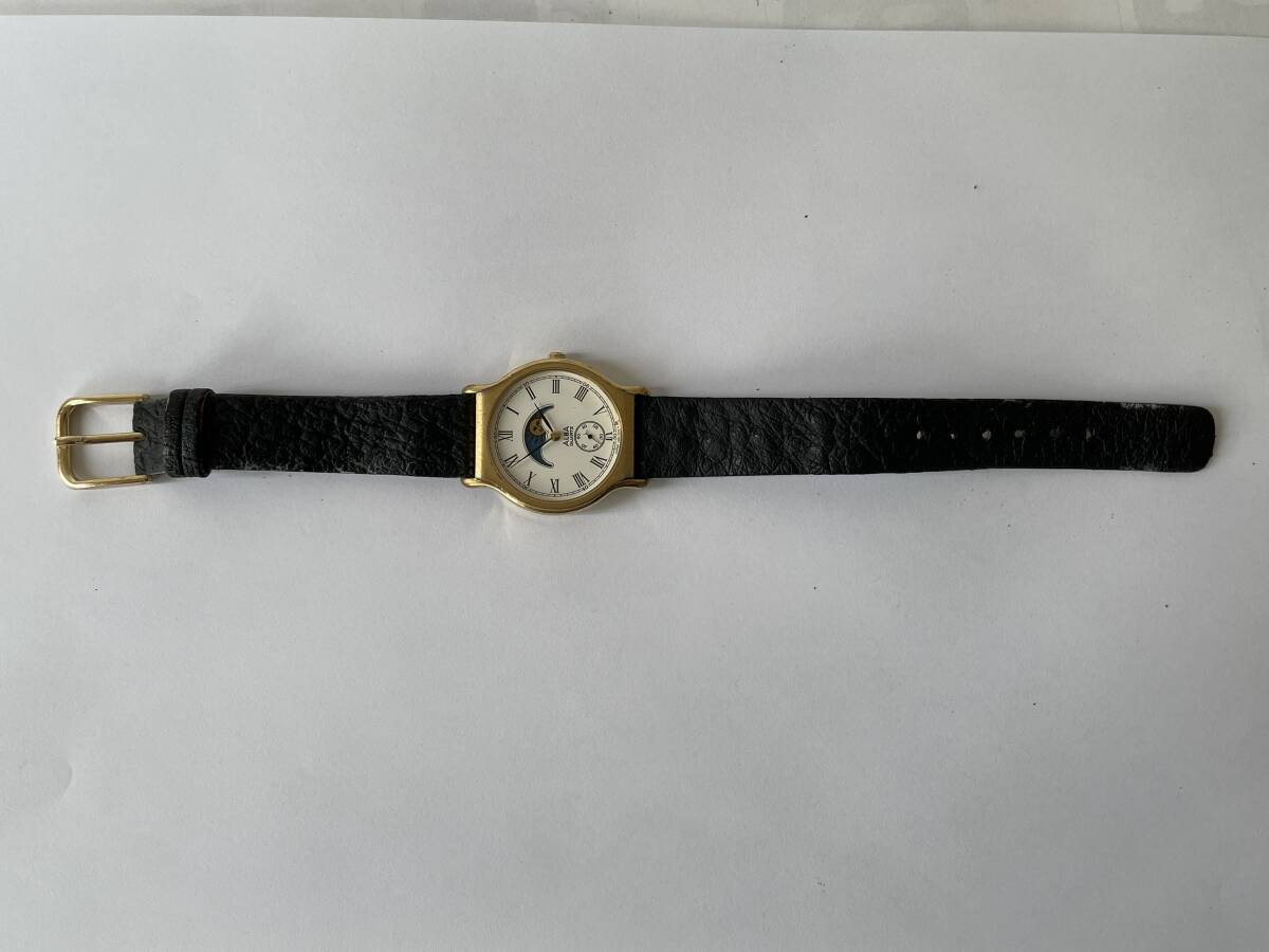 980円～ 現状品 SEIKO/セイコー ALBA アルバ V256-0010 サン＆ムーン/スモールセコンド クォーツ ボーイズ 腕時計の画像5