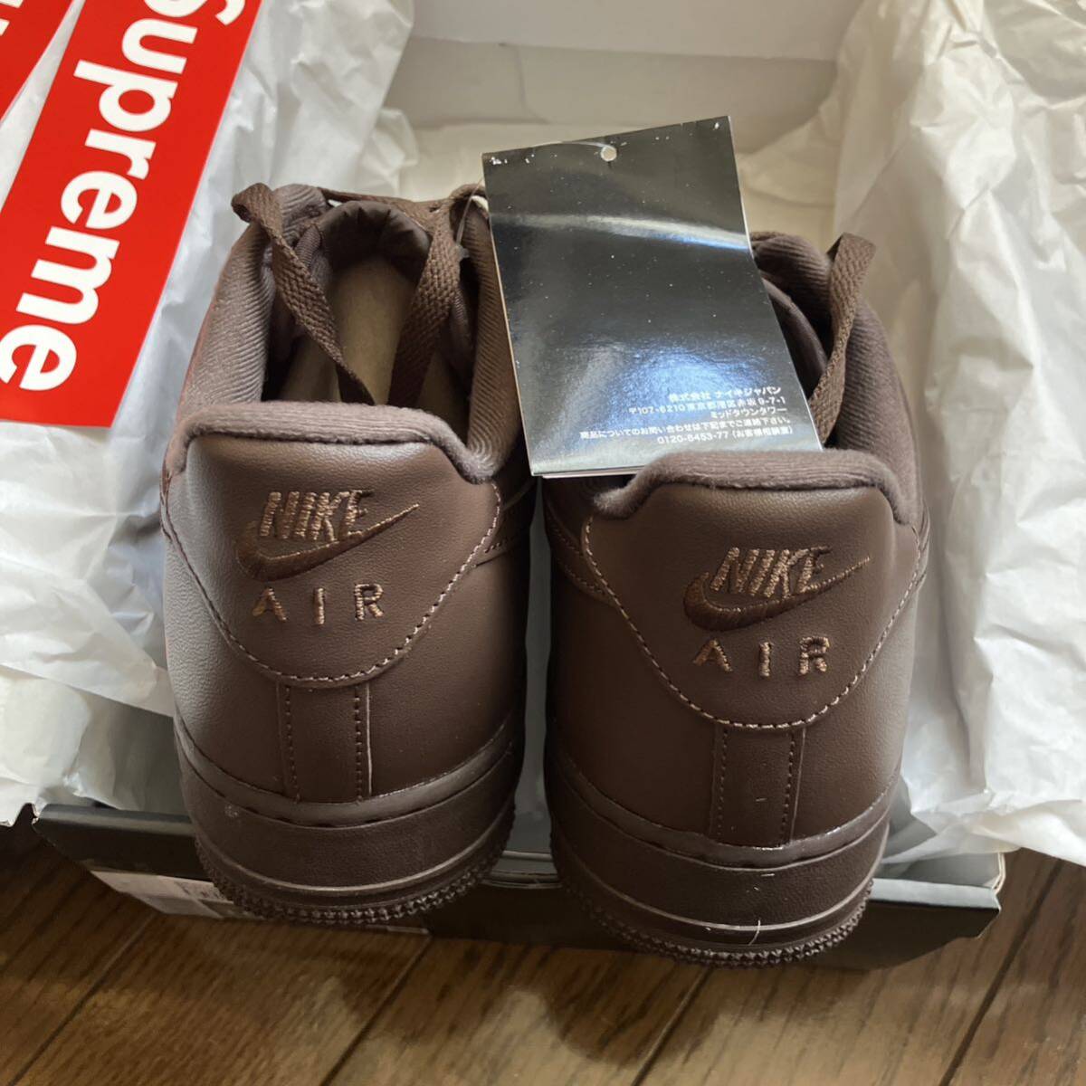 新品未使用Supreme Nike Air Force 1 Low シュプリーム エアフォース1 ブラウン ナイキ US10 28cm AF1_画像7