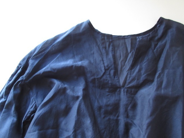 2020SS cavane / キャヴァネ cotton silk Pullover blouse NAVY * コットン シルク プルオーバー ブラウス シャツ_画像4