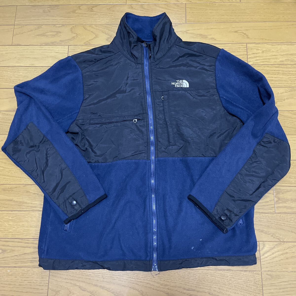 送料無料■THE NORTH FACE ノースフェイス ネイビー フリースジャケット サイズS USA古着_画像1