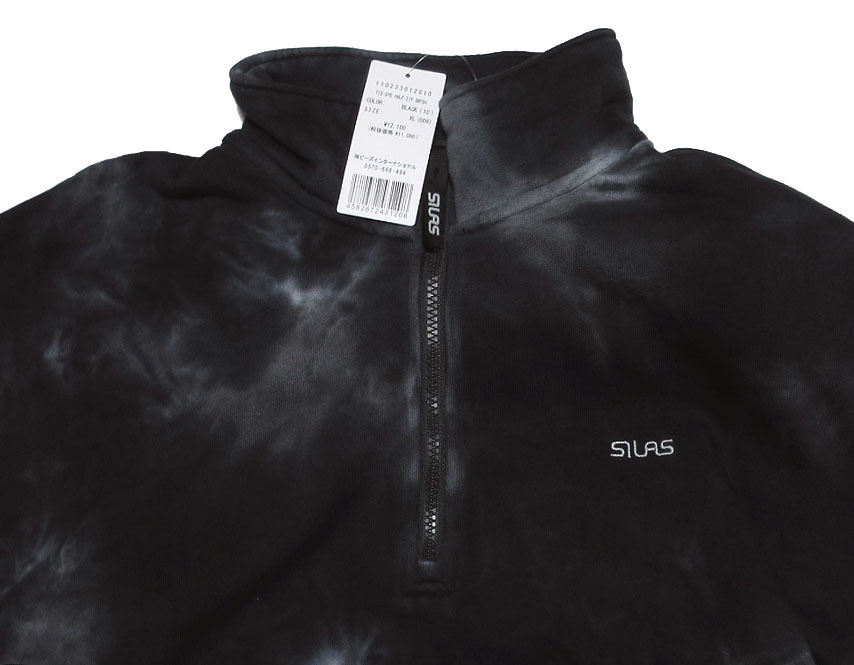 SILAS (サイラス) TIE-DYE HALF ZIP SWEATSHIRT XLサイズ ブラック スウェット ハーフジップ 品番: 110233012010 