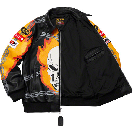 Supreme 19SS Week2 Vanson Leathers Ghost Rider Jacket Black Small オンライン購入 納品書タグ付 バンソン ゴーストライダー 黒 Sサイズ