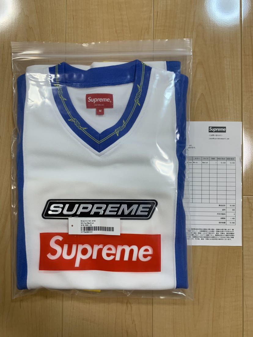 Supreme 19SS Week9 Barbed Wire Moto Jersey White Medium オンライン購入 国内正規 新品未使用 納品書,タグ付 シュプリーム 白 Mサイズの画像2