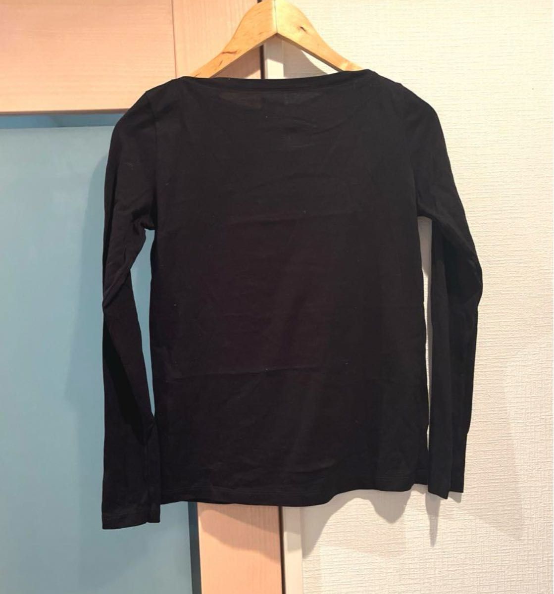 PETIT BATEAU プチバトー　ボートネック　ロングTシャツ　ブラック　 黒　 長袖Tシャツ カットソー 長袖 Tシャツ