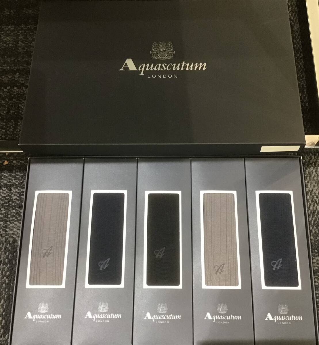 ☆未使用 Aquascutum アクアスキュータム 紳士　ソックス 靴下 5足セット 25-26cm メンズ_画像1