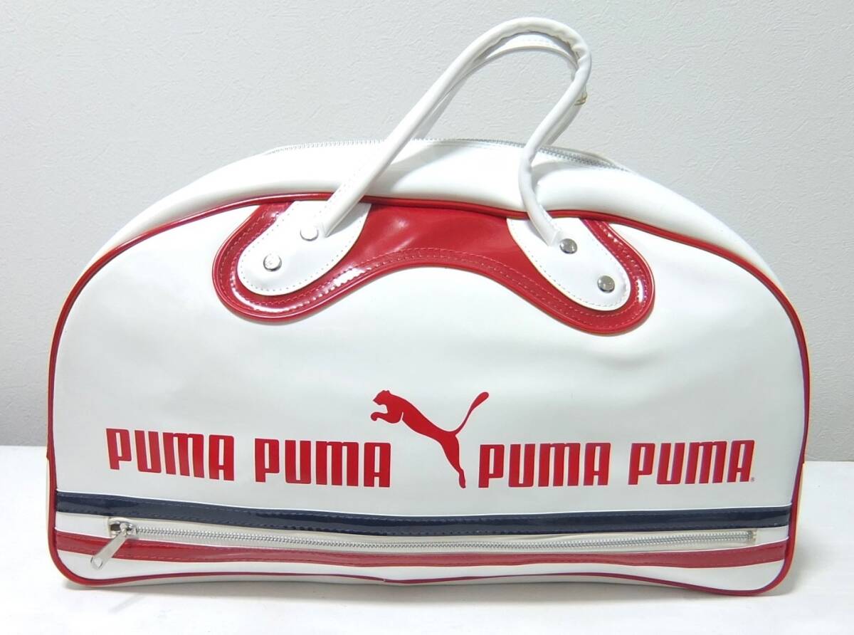 デッドストック ビンテージ PUMA エナメル ボストンバッグ オールド プーマ vinatge 未使用品_画像2