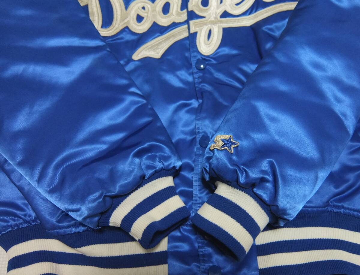 90s STARTER ドジャース サテンスタジャン 青 L ジャケット ジャンパー 1990年代 Los Angeles Dodgersの画像5